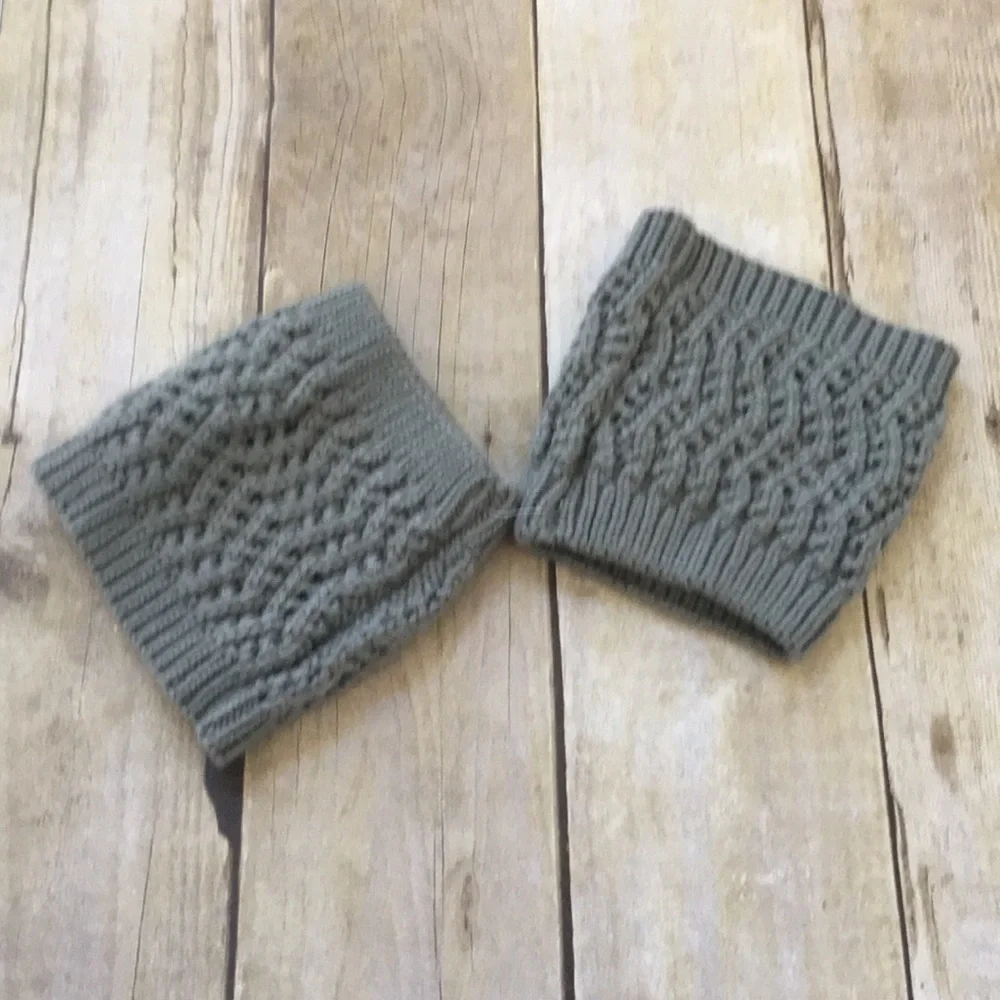 Grey boot cuffs
